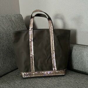 VANESSA BRUNO Canvas M Cabas Tote with Sequin Detailing